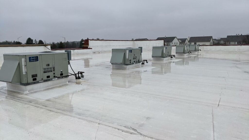 Commercial building flat roof