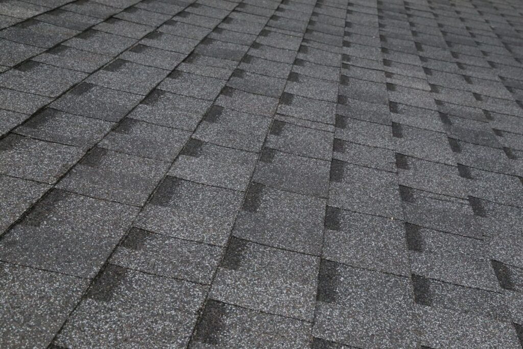 charcoal shingles roof tight together