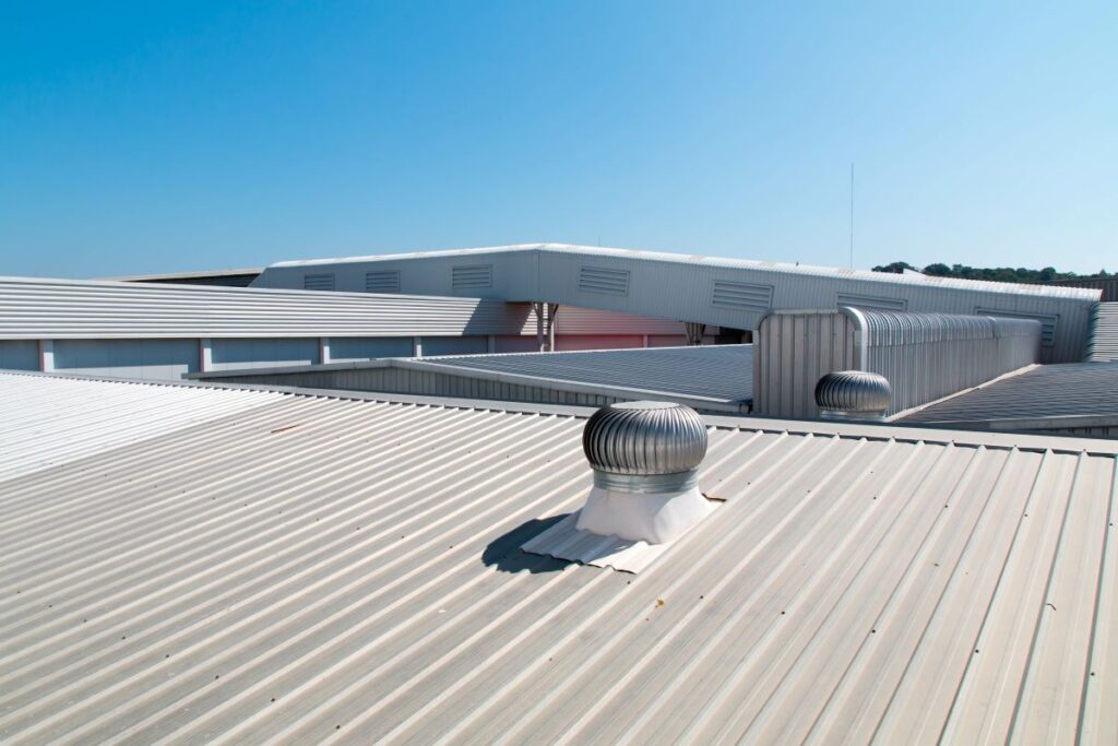 light grey metal roofing