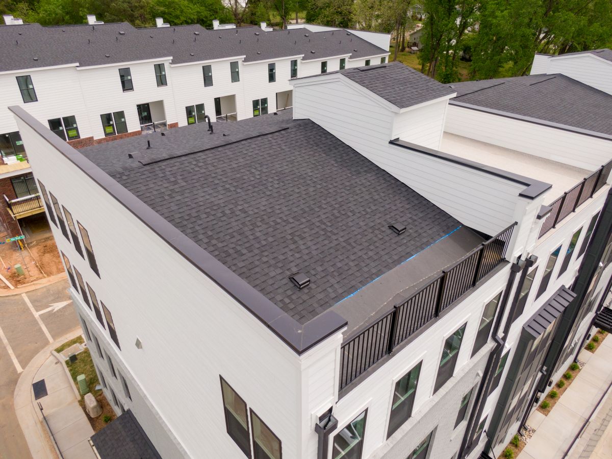 shingles roof multi family building modern